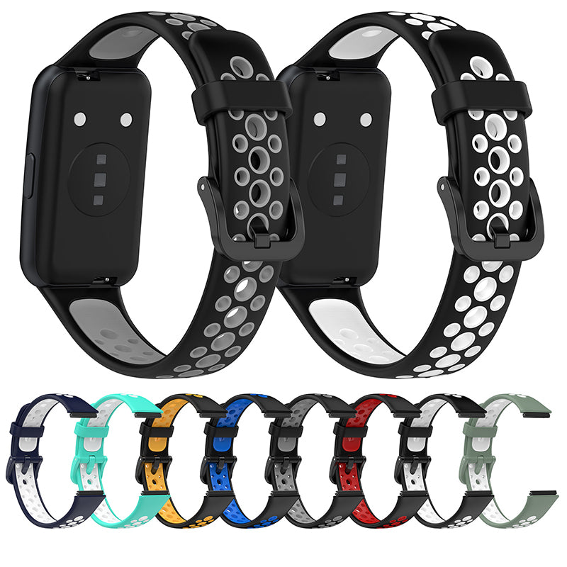 Dual Color Watch Band for Huawei Band 7 Pin Buckle Soft TPU Wrist Strap Replacement Dual Color Watch Band for Huawei Band 7 Pin Buckle Soft TPU Wrist Strap Replacement
